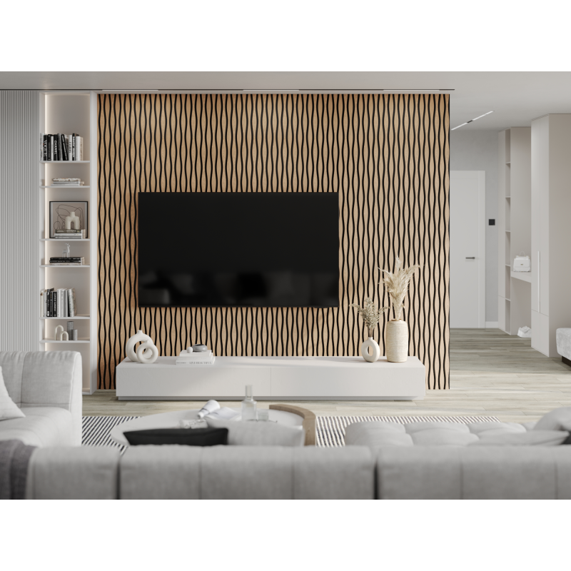 Mexen Lam-SF 01 Lam-SF 26 akustische Wandpaneele 280 x 30 cm, Filz 9 mm, Technisches Furnier, Gebleichte Eiche - S106-280-26-040