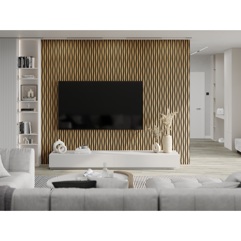 Mexen Lam-SF 01 Akustische Wandpaneele Lam-SF 26 280 x 30 cm, 9 mm Filz, technisches Furnier, Eiche Classic - S106-280-26-041