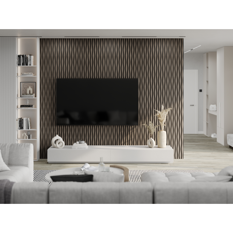 Mexen Lam-SF 01 Lam-SF 26 akustische Wandpaneele 280 x 30 cm, Filz 9 mm, technisches Furnier, Graue Eiche - S106-280-26-043