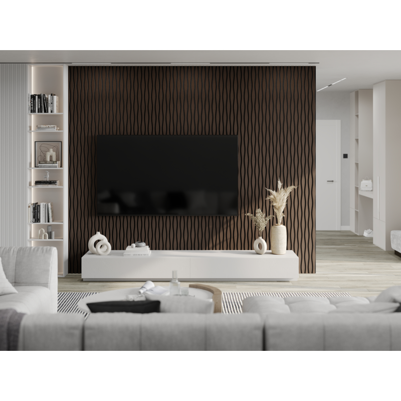Mexen Lam-SF 01 Lam-SF 26 akustische Wandpaneele 280 x 30 cm, 9 mm Filz, technisches Furnier, Eiche Mocca - S106-280-26-045