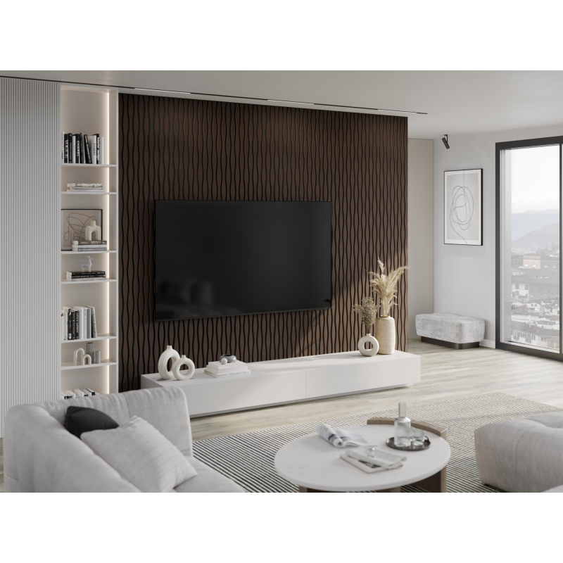 Mexen Lam-SF 01 Lam-SF 26 akustische Wandpaneele 280 x 30 cm, 9 mm Filz, technisches Furnier, Eiche Mocca - S106-280-26-045