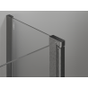 Mexen Mist L asymmetrische fünfeckige Duschkabine 100x80 cm transparent gun grey gebürstet - 8A8L-100-080-66-00