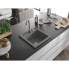 Mexen Vito granitspüle 1-becken mit küchenarmatur Telma, grau - 6503-71-670200-71