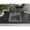 Mexen Vito granitspüle 1-becken mit küchenarmatur Telma, grau - 6503-71-670200-71