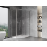 Mexen Mist L asymmetrische fünfeckige Duschkabine zum Öffnen 80 x 100 cm transparent gebürstetes Nickel - 8A8L-080-100-97-00
