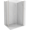 Mexen Mist L asymmetrische fünfeckige Duschkabine zum Öffnen 80 x 100 cm transparent gebürstetes Nickel - 8A8L-080-100-97-00