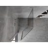 Mexen Mist L asymmetrische fünfeckige Duschkabine mit Schwingtür 90 x 100 cm transparent gebürsteter Nickel