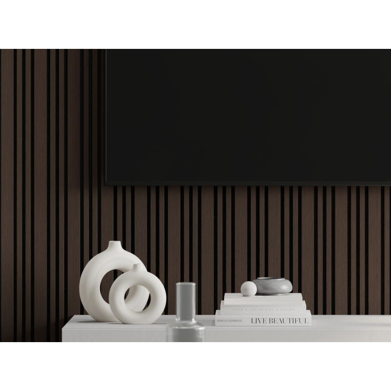 Mexen Lam-F Slim 01 Akustische Wandpaneele 280 x 36,5 cm, Filz 9 mm, technisches Furnier, Eiche Mocca - S107-280-01-045
