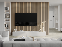 Mexen Lam-F Slim 01 Akustik-Wandpaneele 280 x 36,5 cm, Filz 9 mm, Technisches Furnier, Helle Walnuss - S107-280-01-047