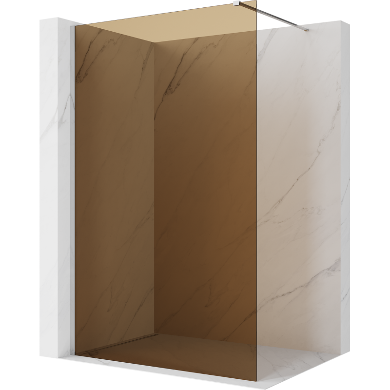 Mexen Kioto Duschwand Walk-in 80 x 200 cm, Bronze 8 mm, Chrom - 800-080-101-01-32