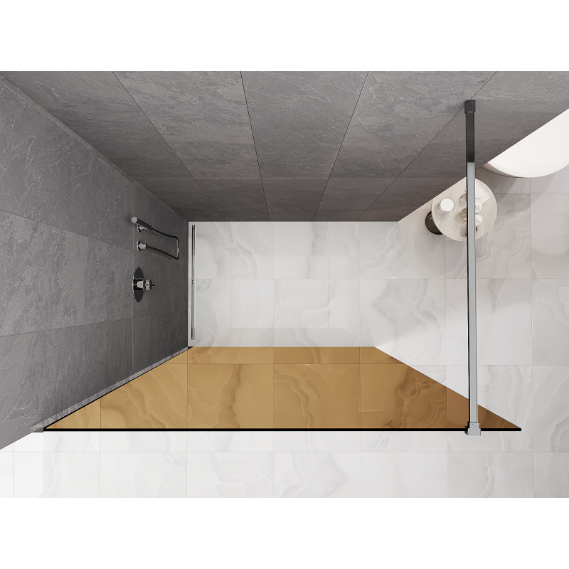 Mexen Kioto Duschwand Walk-in 90 x 200 cm, Bronze 8 mm, Chrom - 800-090-101-01-32