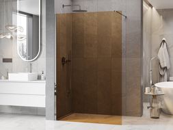Mexen Kioto Duschwand Walk-in 140 x 200 cm, bronze 8 mm, Chrom - 800-140-101-01-32