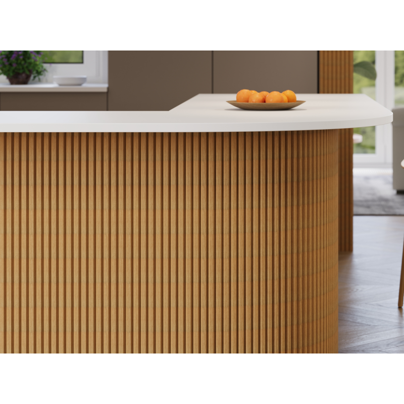 Mexen Ovalo 02 elastische geriffelte Wandpaneele 280 x 36 cm, technisches Furnier, Eiche Classic - S130-280-02-041