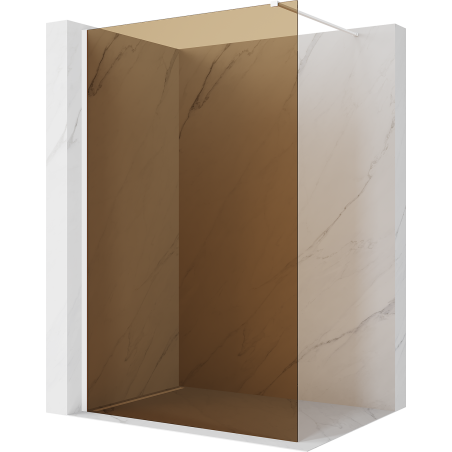 Mexen Kioto Duschwand Walk-in 90 x 200 cm, Bronze 8 mm, Weiß - 800-090-101-20-32