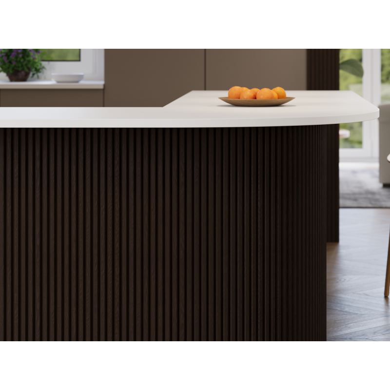Mexen Ovalo 02 gerillte, flexible Wandpaneele 280 x 36 cm, technisches Furnier, Schwarze Eiche - S130-280-02-046