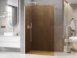Mexen Kioto Duschwand Walk-in 100 x 200 cm, Bronze 8 mm, Weiß - 800-100-101-20-32