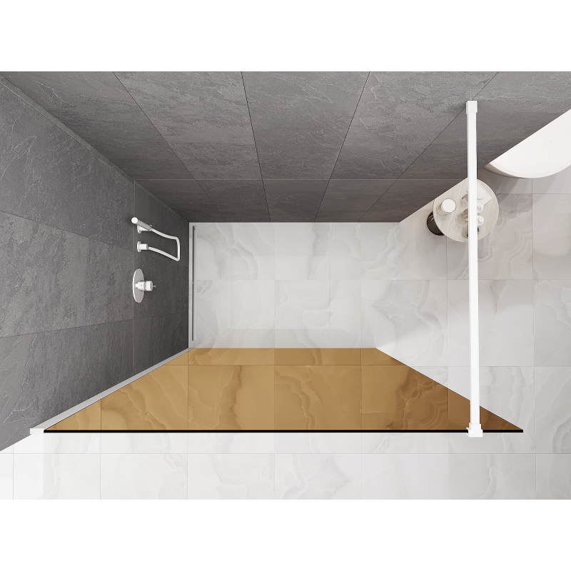 Mexen Kioto Duschwand Walk-in 110 x 200 cm, Bronze 8 mm, Weiß - 800-110-101-20-32