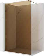 Mexen Kioto Duschwand Walk-in 70 x 200 cm, Bronze 8 mm, Gold - 800-070-101-50-32