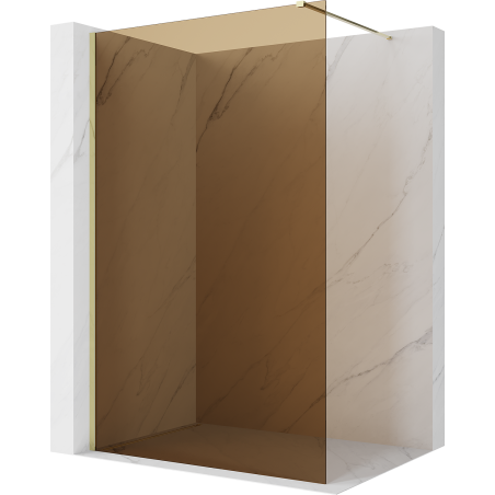 Mexen Kioto Duschwand Walk-in 110 x 200 cm, Bronze 8 mm, Gold - 800-110-101-50-32