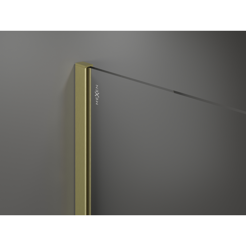 Mexen Kioto Duschwand Walk-in 80 x 200 cm, Bronze 8 mm, gebürstetes Gold - 800-080-101-55-32