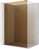 Mexen Kioto Duschwand Walk-in 100 x 200 cm, Bronze 8 mm, Gold gebürstet - 800-100-101-55-32