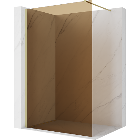 Mexen Kioto Duschwand Walk-in 120 x 200 cm, Bronze 8 mm, Gold gebürstet - 800-120-101-55-32