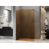 Mexen Kioto Duschwand Walk-in 130 x 200 cm, Braun 8 mm, Gold gebürstet - 800-130-101-55-32