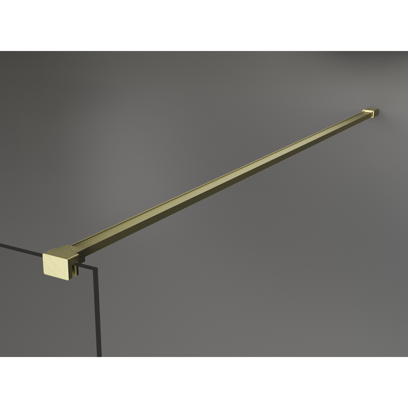 Mexen Kioto Duschwand Walk-in 130 x 200 cm, Braun 8 mm, Gold gebürstet - 800-130-101-55-32