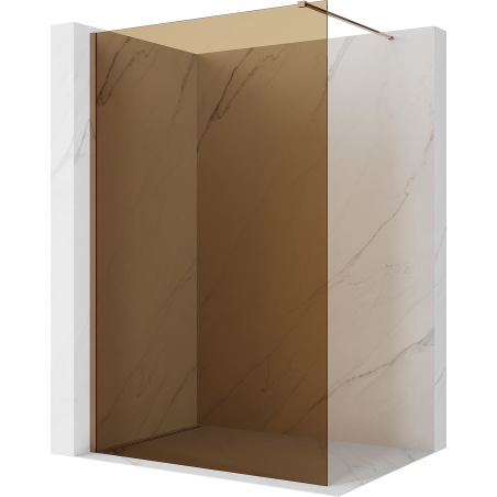 Mexen Kioto Duschwand Walk-in 100 x 200 cm, bronze 8 mm, Roségold - 800-100-101-60-32