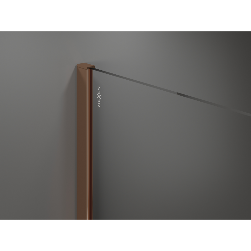 Mexen Kioto Duschwand Walk-in 110 x 200 cm, Bronze 8 mm, Roségold - 800-110-101-60-32