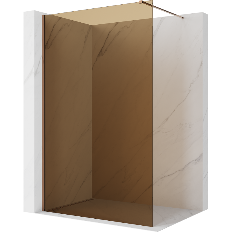 Mexen Kioto Duschwand Walk-in 110 x 200 cm, Bronze 8 mm, Roségold - 800-110-101-60-32