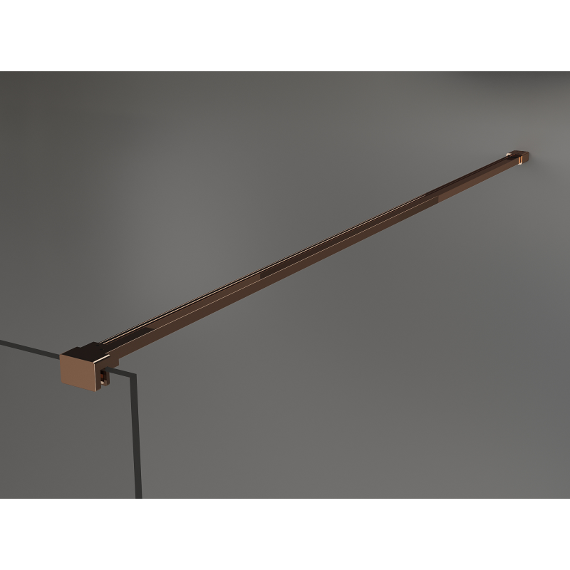 Mexen Kioto Duschwand Walk-in 130 x 200 cm, Bronze 8 mm, Roségold - 800-130-101-60-32