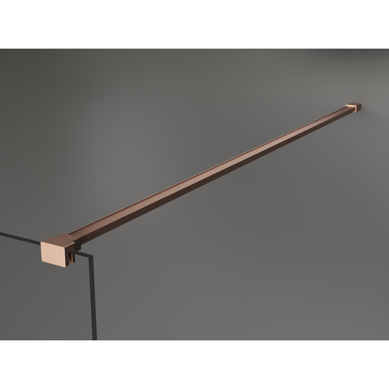 Mexen Kioto Duschwand Walk-in 90 x 200 cm, Bronze 8 mm, gebürstetes Kupfer - 800-090-101-65-32