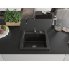 Mexen Vito Granitspüle 1-Becken mit Küchenarmatur Telma, Schwarz/Gold Metallic - 6503-75-670200-70