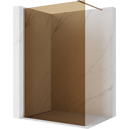 Mexen Kioto Duschwand Walk-in 110 x 200 cm, Bronze 8 mm, gebürstetes Kupfer - 800-110-101-65-32