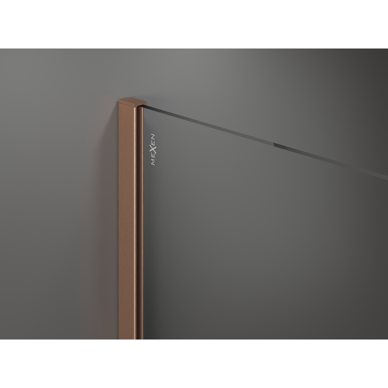 Mexen Kioto Duschwand Walk-in 120 x 200 cm, Bronze 8 mm, gebürstetes Kupfer - 800-120-101-65-32