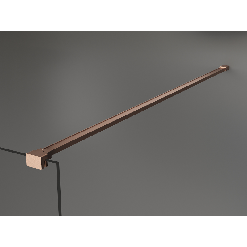 Mexen Kioto Duschwand Walk-in 140 x 200 cm, Bronze 8 mm, gebürstetes Kupfer - 800-140-101-65-32