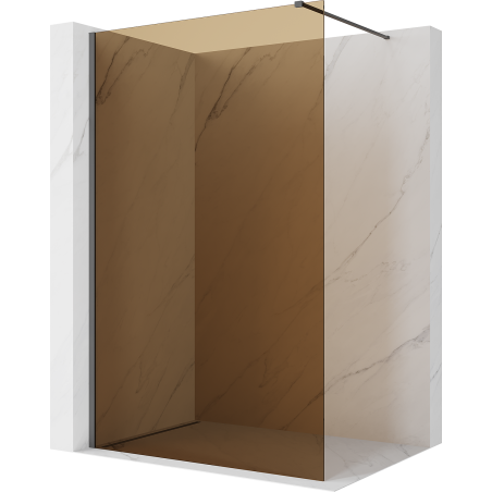 Mexen Kioto Duschwand Walk-in 110 x 200 cm, Bronze 8 mm, Gebürstetes Gun Gray - 800-110-101-66-32