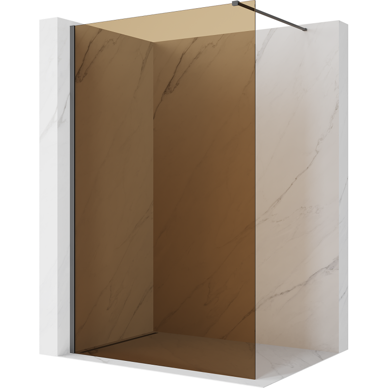 Mexen Kioto Duschrückwand Walk-in 120 x 200 cm, Bronze 8 mm, Gun Gray gebürstet - 800-120-101-66-32