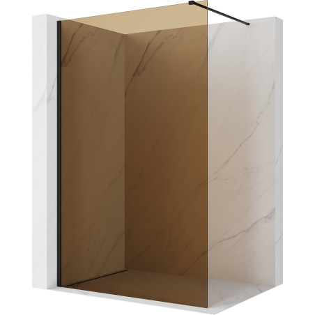Mexen Kioto Duschwand Walk-in 100 x 200 cm, bronze 8 mm, schwarz - 800-100-101-70-32