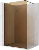 Mexen Kioto Duschwand Walk-in 140 x 200 cm, 8 mm Bronze, schwarz - 800-140-101-70-32