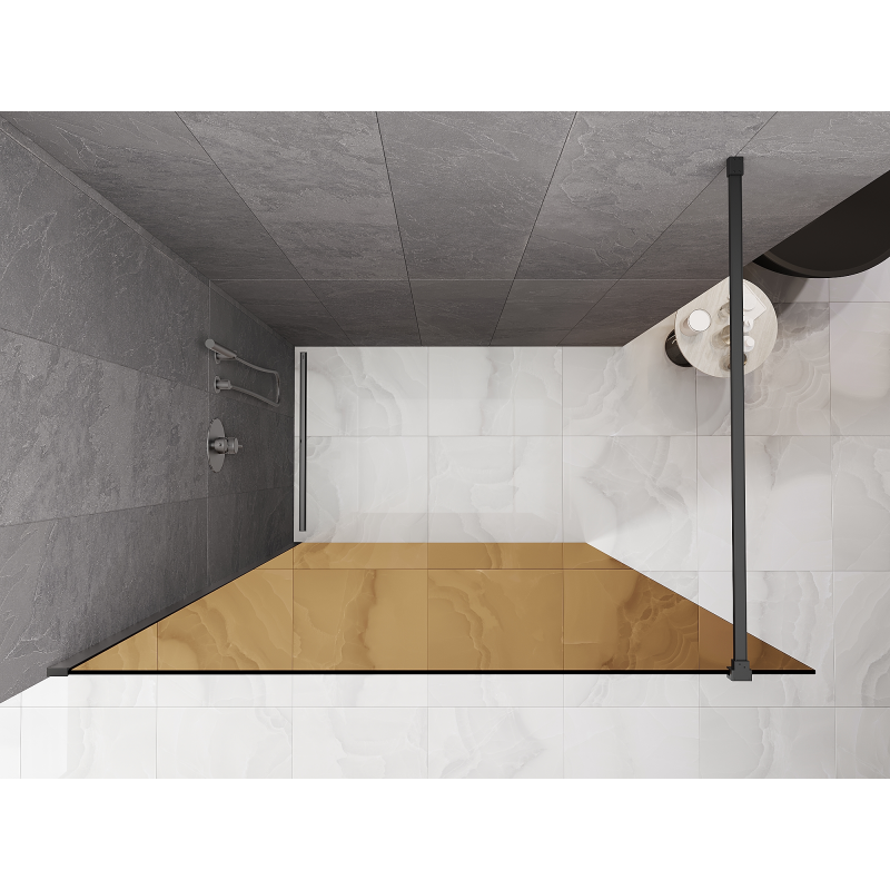 Mexen Kioto Duschwand Walk-in 70 x 200 cm, Bronze 8 mm, Gun Metal - 800-070-101-95-32