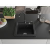 Mexen Vito Granitspüle 1-Becken mit Küchenarmatur Telma, schwarz - 6503-77-670200-70