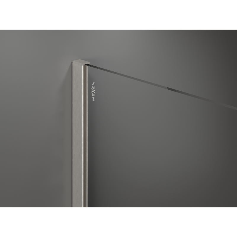 Mexen Kioto Duschwand Walk-in 70 x 200 cm, Bronze 8 mm, gebürsteter Nickel - 800-070-101-97-32