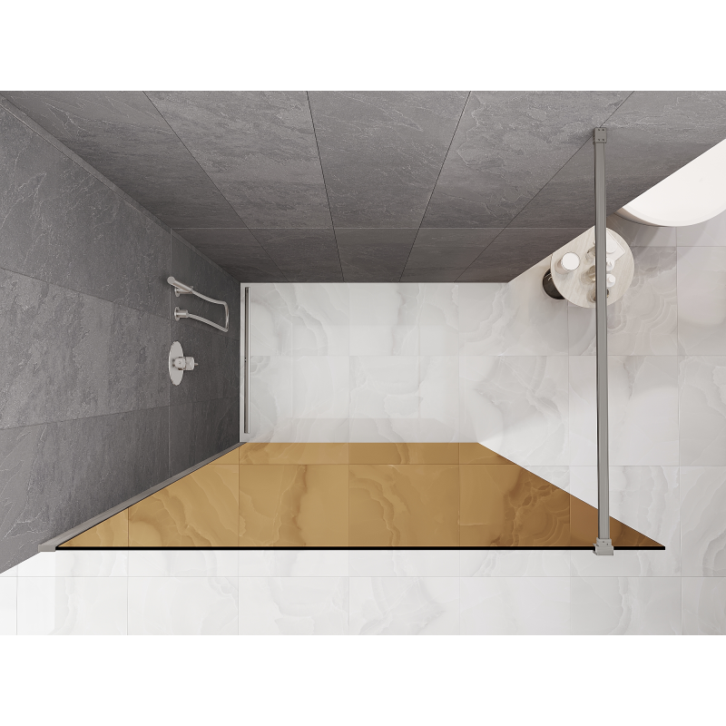 Mexen Kioto Duschwand Walk-in 70 x 200 cm, Bronze 8 mm, gebürsteter Nickel - 800-070-101-97-32