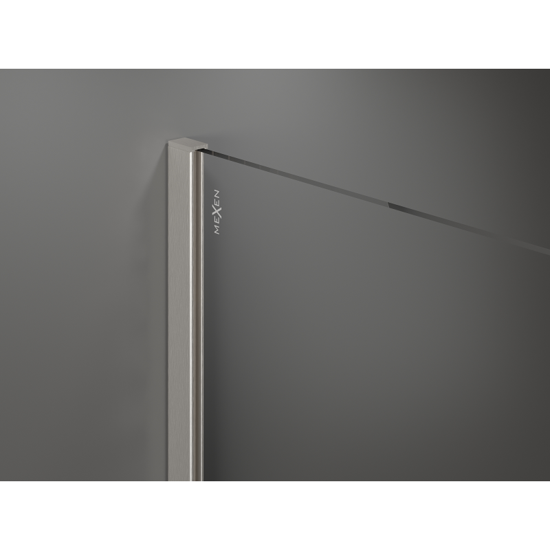 Mexen Kioto Duschwand Walk-in 80 x 200 cm, 8 mm Bronze, gebürsteter Nickel - 800-080-101-97-32