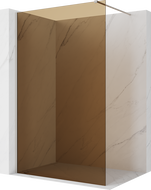 Mexen Kioto Duschwand Walk-in 100 x 200 cm, Bronze 8 mm, gebürstetes Nickel - 800-100-101-97-32