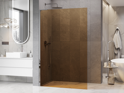 Mexen Kioto L Duschwand Walk-in 80 x 200 cm, Bronze, Chrom - 800-080-103-01-32