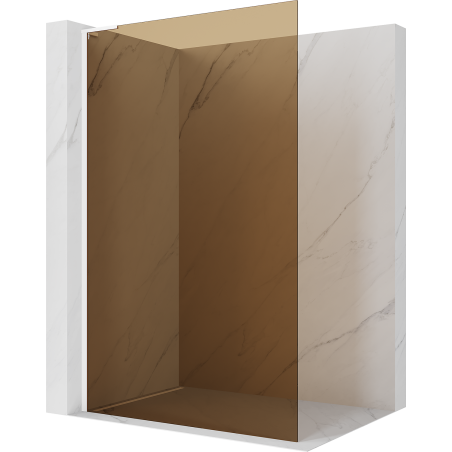 Mexen Kioto L Duschwand Walk-in 90 x 200 cm, braun, weiß - 800-090-103-20-32