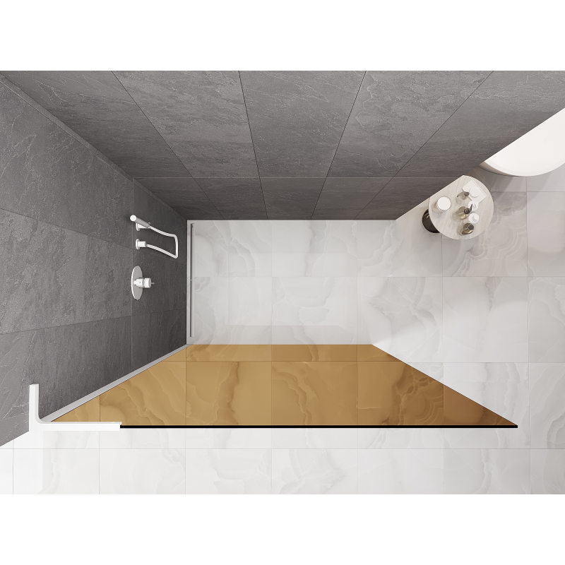 Mexen Kioto L Duschwand Walk-in 100 x 200 cm, braun, weiß - 800-100-103-20-32